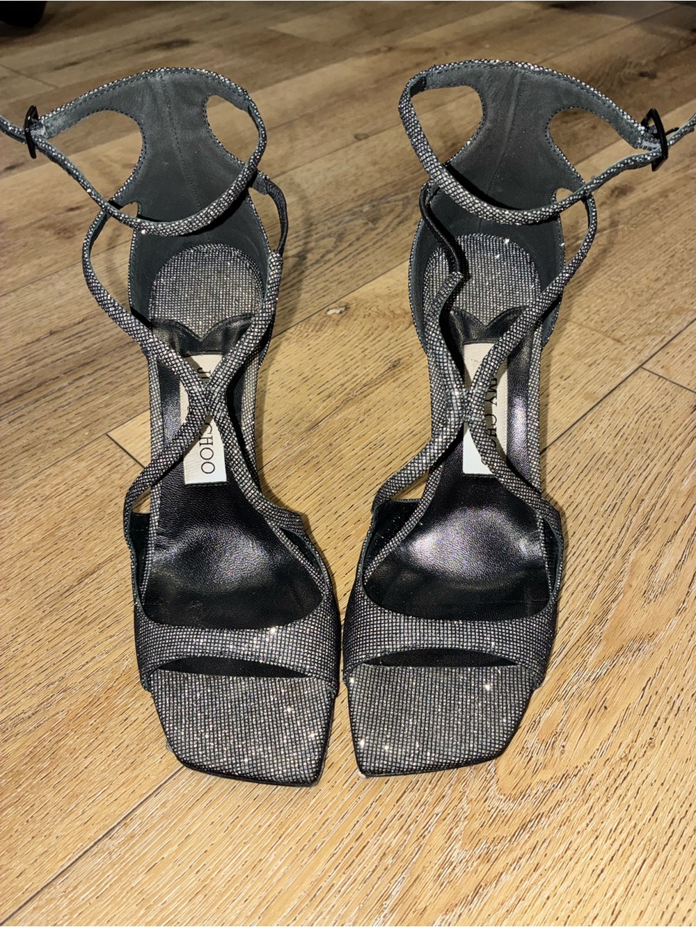 Jimmy Choo Azia criss cross glitter heels sz 37